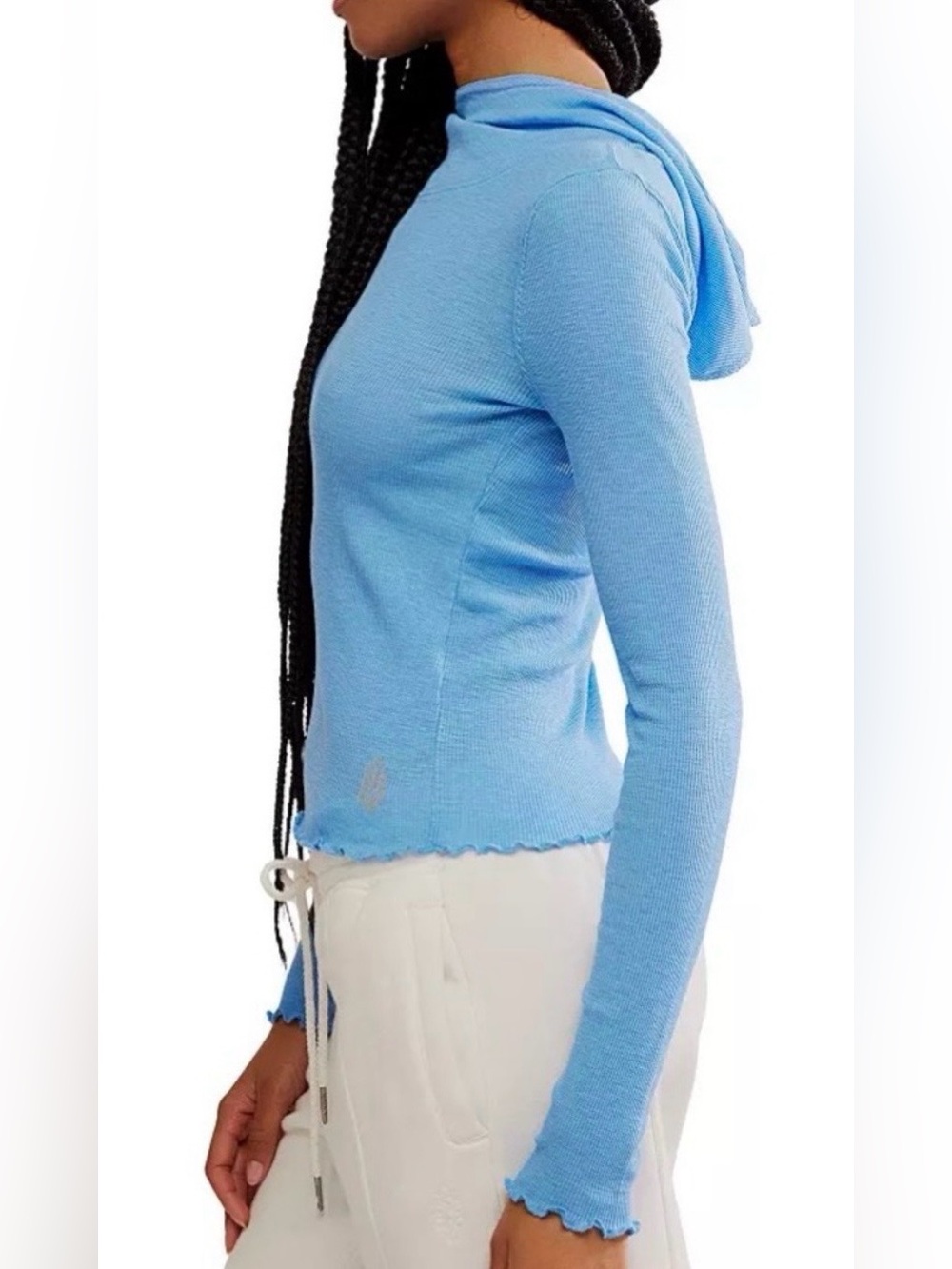 NWT Free People FP Movement Breathe Easy Hoodie top in Riviera Blue Size XS